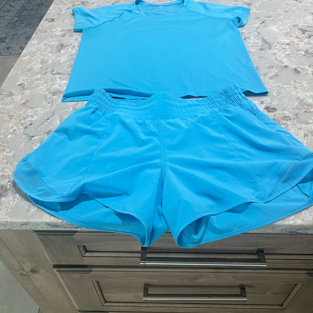 Lululemon Hotty Hot high rise shorts. Size 10. Shirt separate.